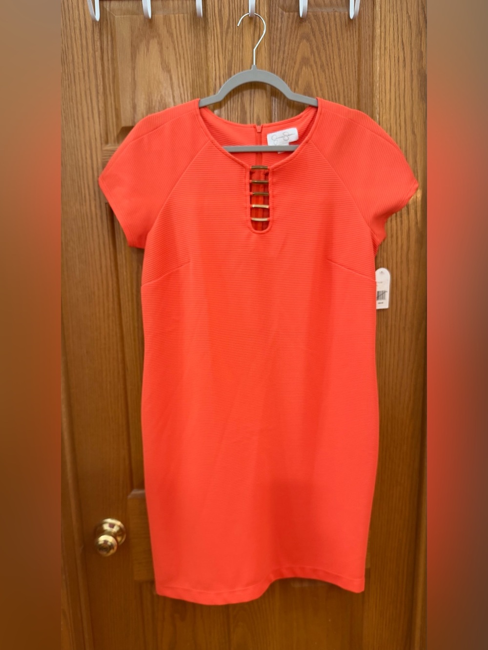 NWT JESSICA SIMPSON Halloween Orange
Ribbed Midi Dress w Hardware Size M